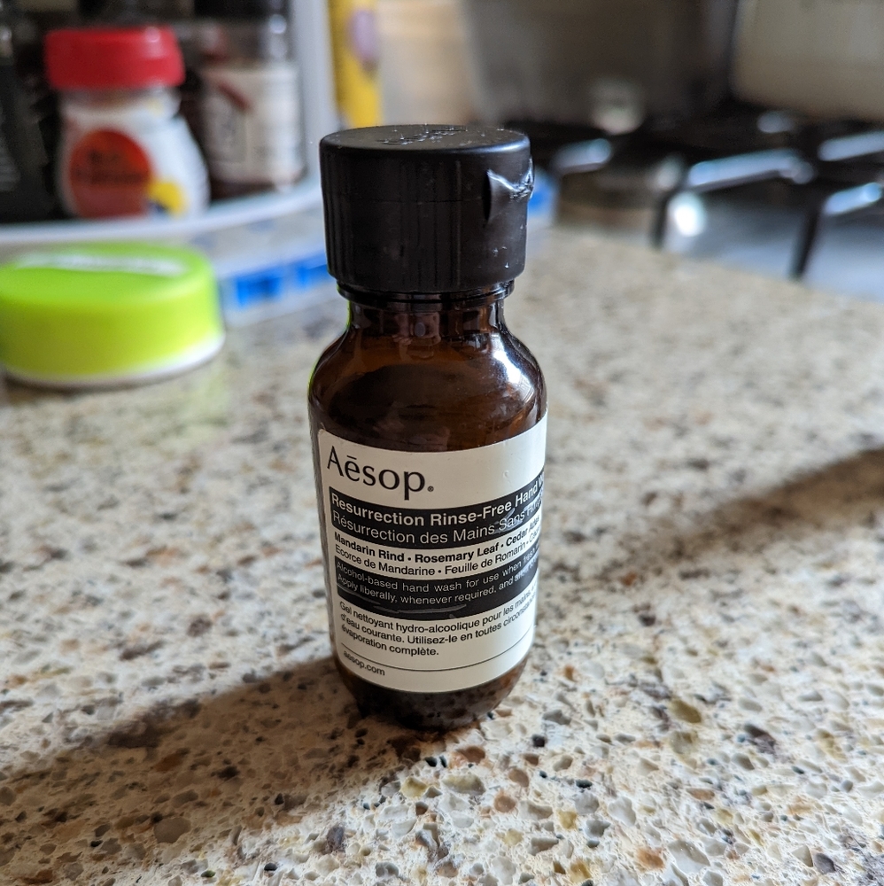 Empty Aesop Hand Sanitizer Bottle